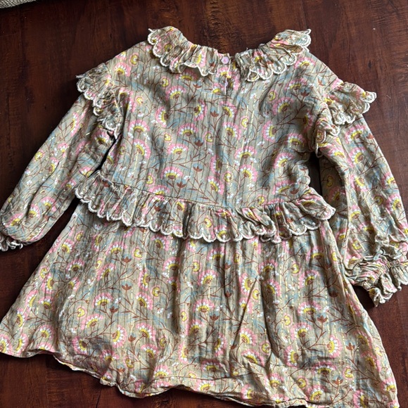 Louise Misha girls Floral Ruffle Long Sleeve Dress - Picture 6 of 7